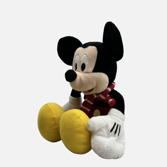 Disney Mickey Mouse 12" Classic Plush Stuffed Animal Red Shorts Scarf Toy - Picture 2 of 6